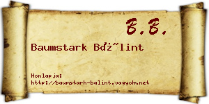 Baumstark Bálint névjegykártya